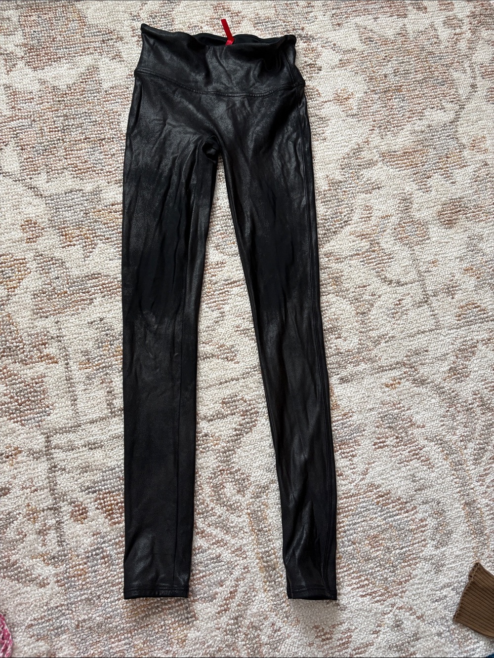 SPANX Black Faux-Leather High-Waist Jeggings